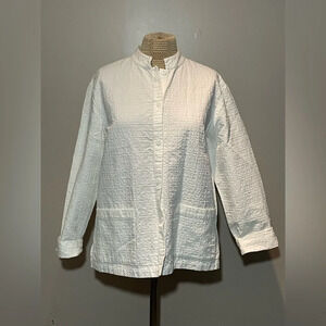 Eileen Fisher Cotton Jacket White Size Medium